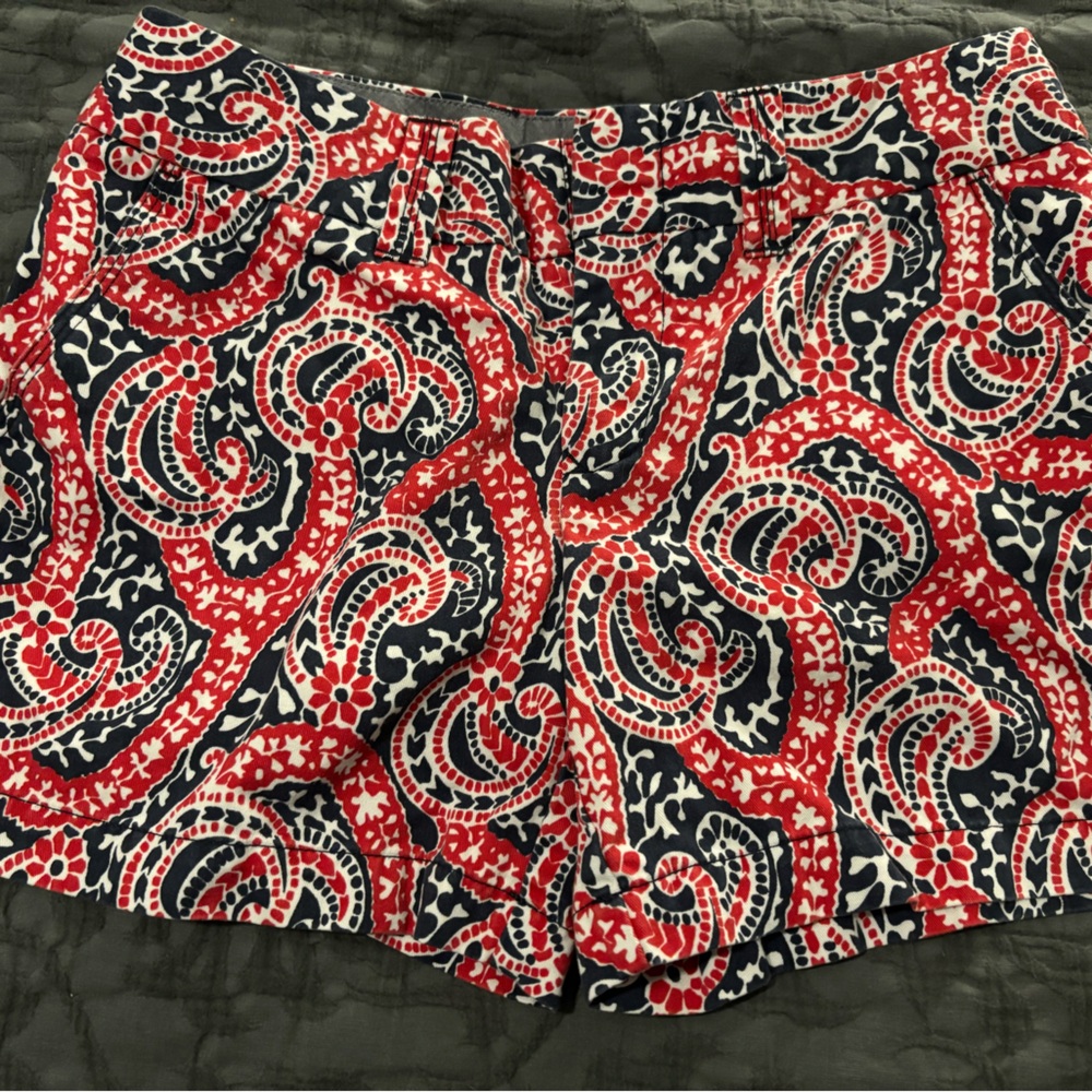Tommy Hilfiger Red and Black Paisley Shorts 4